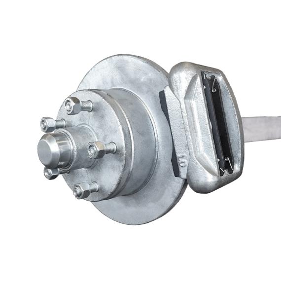 Mechanical Disc Brake Axle 1400kg Rated 45mm Square Galvanised